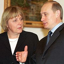 Канцлер Германии Ангела Меркель и Президент РФ Владимир Путин (2002 г)