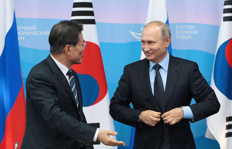 Tổng thống Hàn Quốc và Tổng thống Nga (ảnh tư liệu)