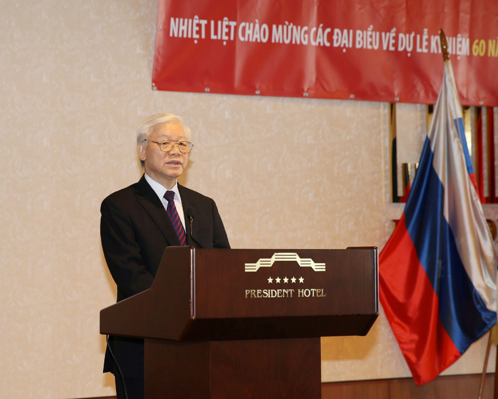 Tổng Bí thư Nguyễn Phú Trọng phát biểu tại Lễ kỷ niệm  Ảnh: TRÍ DŨNG