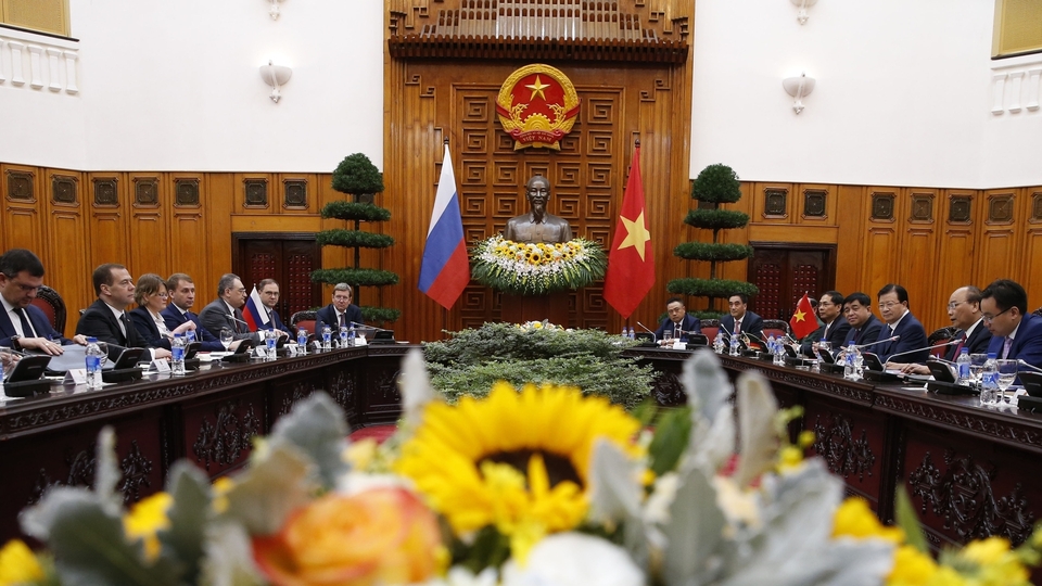 Вьетнамско-российские переговоры в здании Правительства СРВ