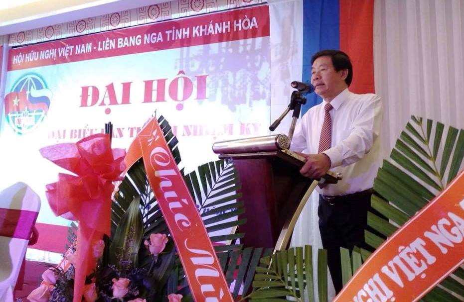Phó Chủ tịch thường trực Hội Hữu nghị Việt - Nga Trịnh Quốc Khánh phát biểu tại Đại hội