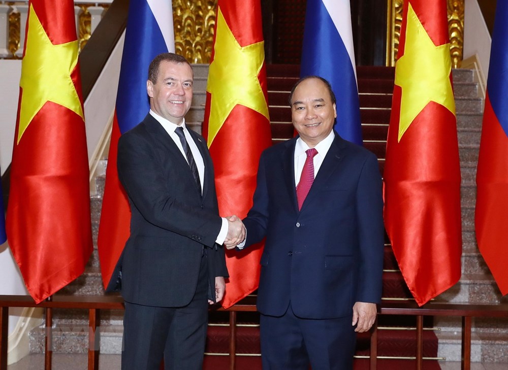 Thủ tướng Nguyễn Xuân Phúc và Thủ tướng D.Medvedev (Hà Nội, 19/11/2018)