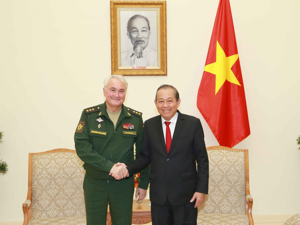 Phó Thủ tướng thường trực Chính phủ Trương Hòa Bình tiếp Thượng tướng A.V. Kartapolov 
