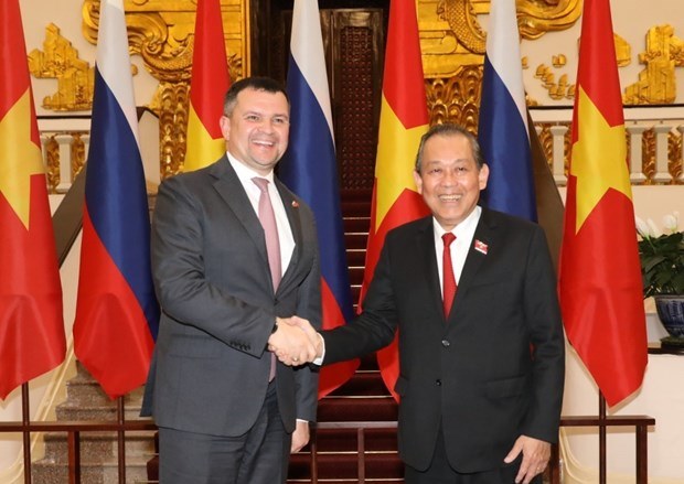 Phó Thủ tướng Thường trực Trương Hòa Bình tiếp Phó Thủ tướng Nga Maxim Akimov