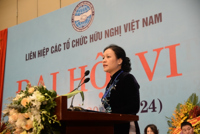 Bà Nguyễn Phương Nga, Chủ tịch Liên hiệp các tổ chức hữu nghị Việt Nam. Ảnh: VŨ HUYẾN