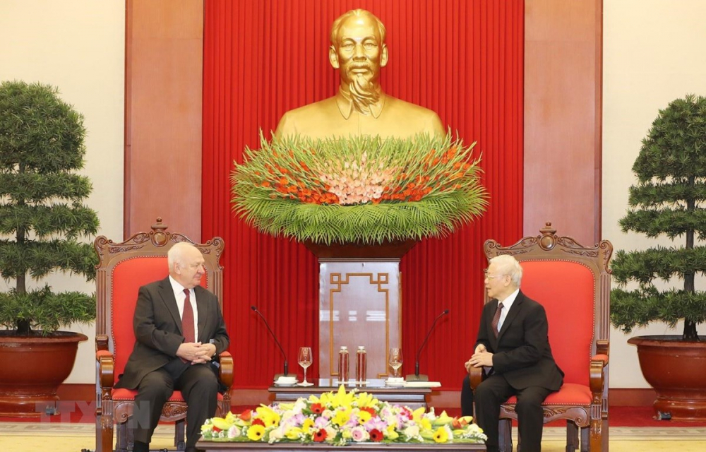 Tổng Bí thư, Chủ tịch nước Nguyễn Phú Trọng tiếp Đại sứ Liên bang Nga K. Vnukov