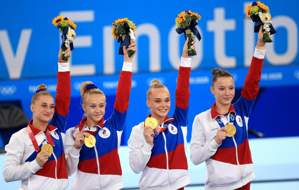 Các VĐV thể dục dụng cụ nữ Nga vô địch Đại hội Olympic Tokyo 2020