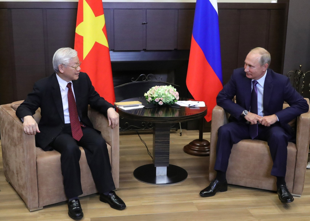 Tổng Bí thư Nguyễn Phú Trọng và Tổng thống Vladimir Putin (trong chuyến thăm chính thức của Tổng Bí thư tại LB Nga tháng 9/2018)