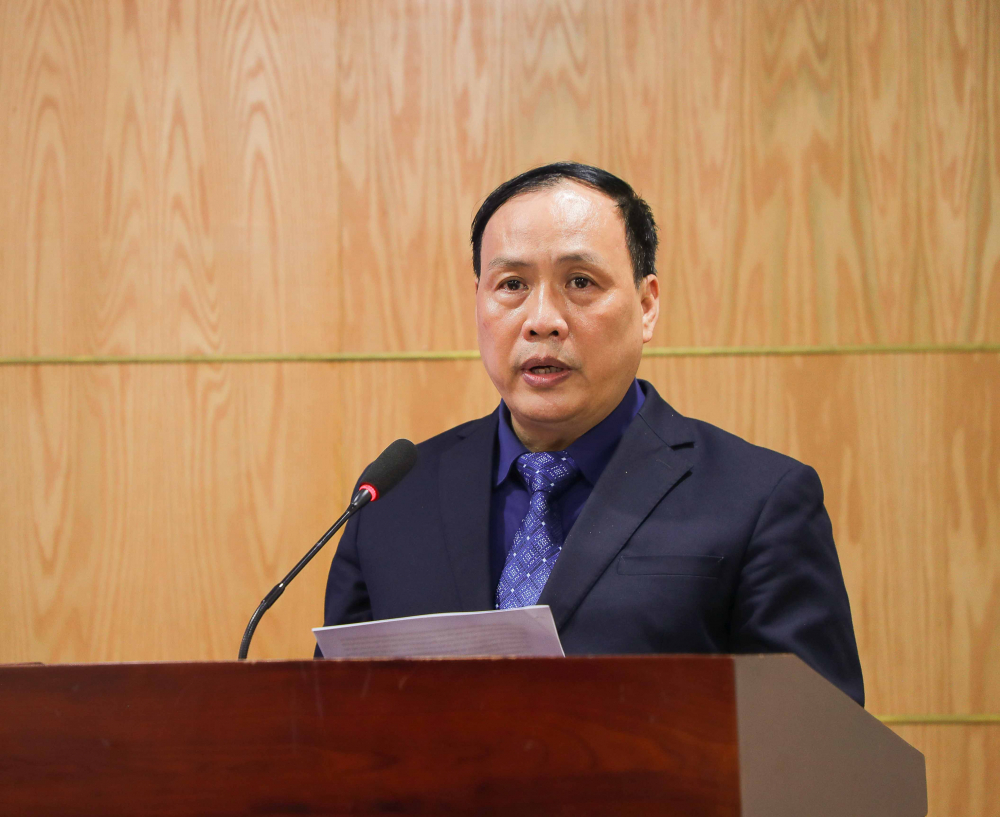 GS. TSKH Nguyễn Đình Đức, Chủ tịch Chi hội Hữu nghị Việt-Nga VNU, phát biểu