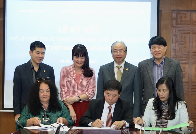 Lễ ký kết thỏa thuận phối hợp 3 đơn vị tổ chức Cuộc thi và Thể lệ Cuộc thi, ngày 15/3/2024, tại Hà Nội