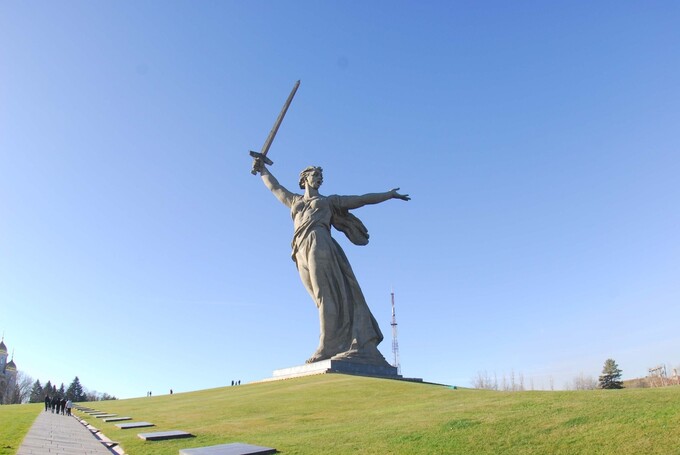 Tượng đài “Tổ quốc – Mẹ kêu gọi!” trên đồi Mamaev ở thành phố Volgograd. Ảnh: NGUYỄN ĐĂNG PHÁT