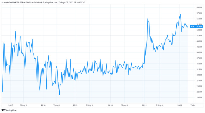 Lịch sử giá cổ phiếu VLB. Nguồn đồ thị: TradingView