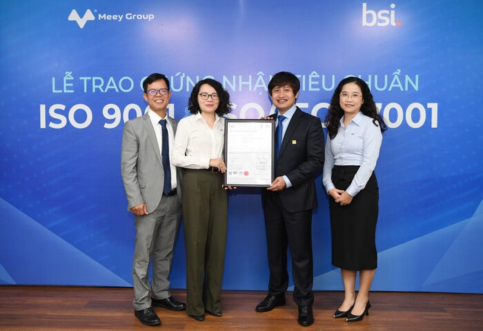 BSI trao chứng nhận 2 tiêu chuẩn ISO 9001:2015 và ISO/IEC 27001:2013 cho Meey Group