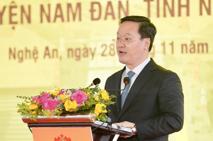 Ông Nguyễn Đức Trung, Phó Bí thư Tỉnh uỷ, Chủ tịch UBND tỉnh Nghệ An phát biểu tại sự kiện