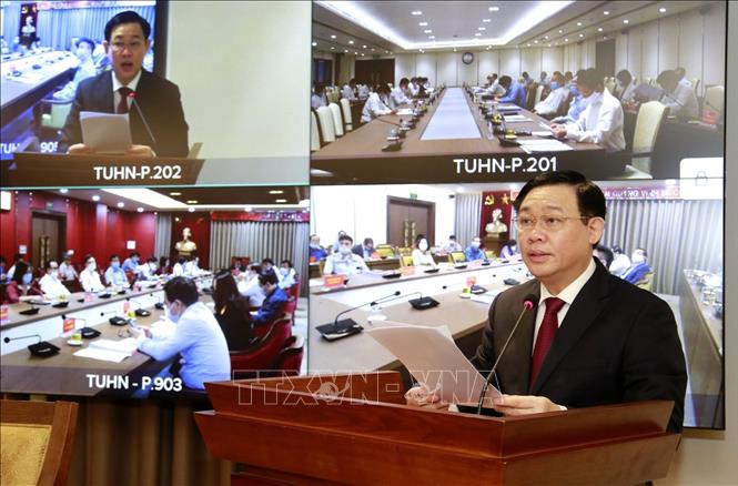 Bí thư Thành ủy Hà Nội Vương Đình Huệ phát biểu khai mạc. Ảnh: Văn Điệp/TTXVN