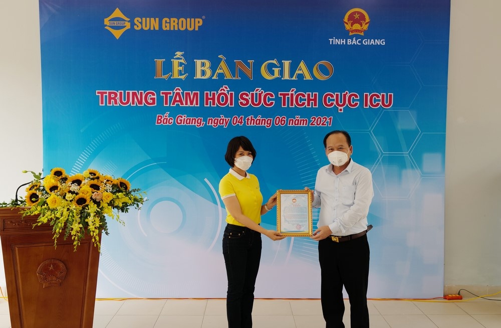 Bàn giao trung tâm ICU lớn nhất miền Bắc tại Bắc Giang do Sun Group tài trợ