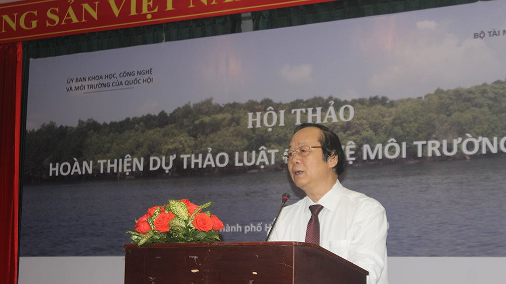 Thứ trưởng Bộ TN&MT Võ Tuấn Nhân phát biểu tại Hội thảo