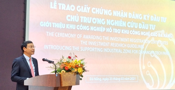 Phó Chủ tịch Thường trực UBND TP. Đà Nẵng Hồ Kỳ Minh phát biểu tại buổi lễ