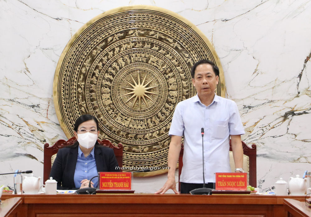 Anh 1: Phó Tổng Thanh tra Chính phủ Trần Ngọc Liêm tại buổi công bố kết luận thanh tra số 1113/ TB-TTCP ở Thái Nguyên