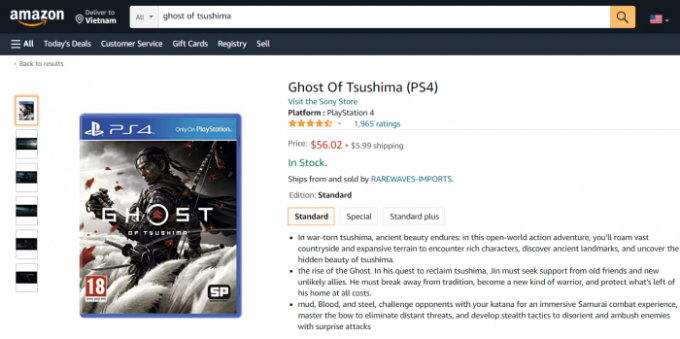 Bìa đĩa gốc của Ghost of Tsushima với dòng chữ “Only on PlayStation”
