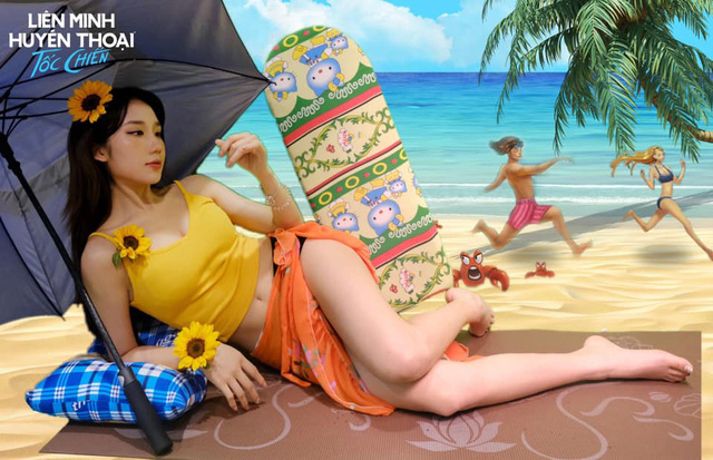 Lai Lai, Mina Young nóng bỏng trong trang phục Leona Tiệc Bể Bơi2