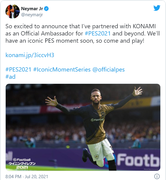 Neymar chính thức trở thành đại sứ của tựa game bóng đá eFootball