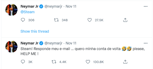 Ngôi sao bóng đá Neymar bất ngờ bị khóa tài khoản Steam