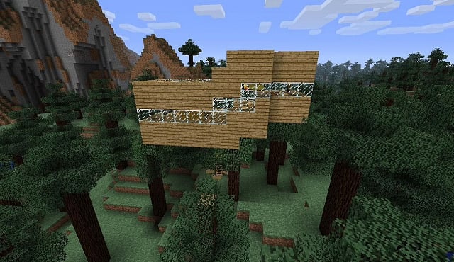 Minecraft Hướng dẫn xây dựng nhà trên cây đơn giản nhất_2