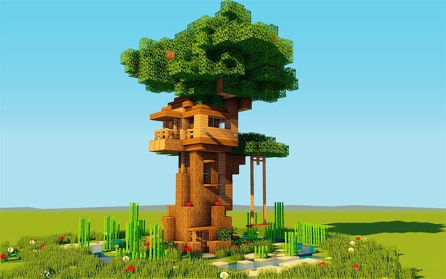 Minecraft Hướng dẫn xây dựng nhà trên cây đơn giản nhất_4