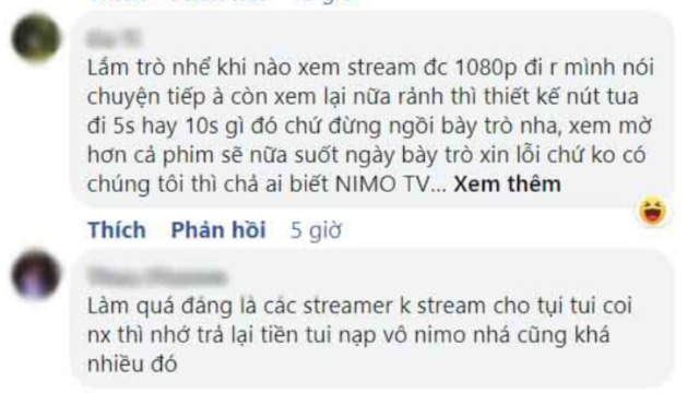 Người xem có lí do để không hài lòng với quyết định của Nimo TV