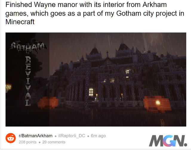 Gotham City trong Batman xây dựng trong Minecraft.