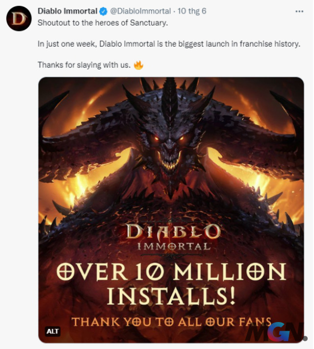 Đội ngũ phát triển và nhà phát hành của Diablo Immortal 'gáy lớn'