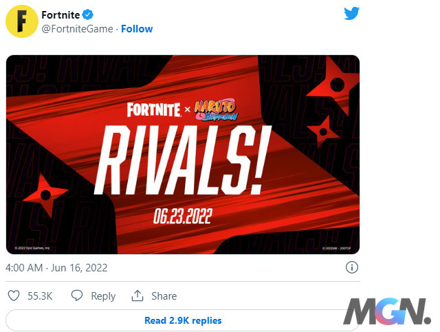 Tài khoản Twitter chính thức của tựa game Fortnite cũng đã giới thiệu bản cộng tác với tiêu đề cực cháy là Đối thủ