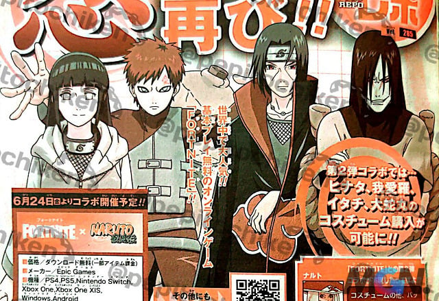 Skin Hinata, Gaara, Itachi và Orochimaru sẽ xuất hiện trong Naruto x Fortnite lần 2