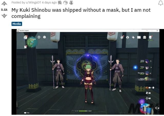 Người dùng Reddit chia sẻ về khoảnh khắc lỗi khiến Kuki Shinobu không đeo mặt nạ