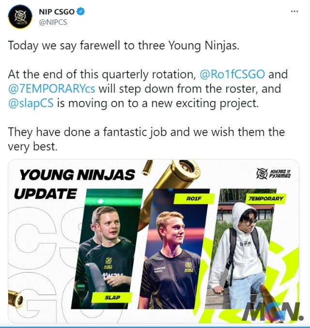 CSGO - NIP thông báo chia tay 3 tuyển thủ trẻ