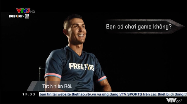 Không chỉ hợp tác với Justin Bieber, Free Fire từng được Ronaldo nhắc trên sóng VTV 3