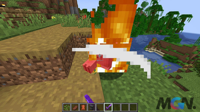 Phù phép Fire Aspect sẽ khiến những loại mob trong Minecraft bị cháy