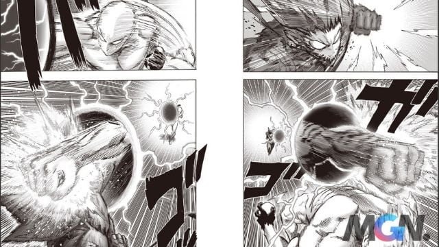 Bắt đầu của One Punch Man chap 216 chính là những pha trao đổi đòn kịch liệt của Garou và Saitama