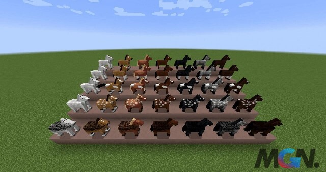 Minecraft Nhiều giống ngựa khác nhau được đưa vào trong trò chơi
