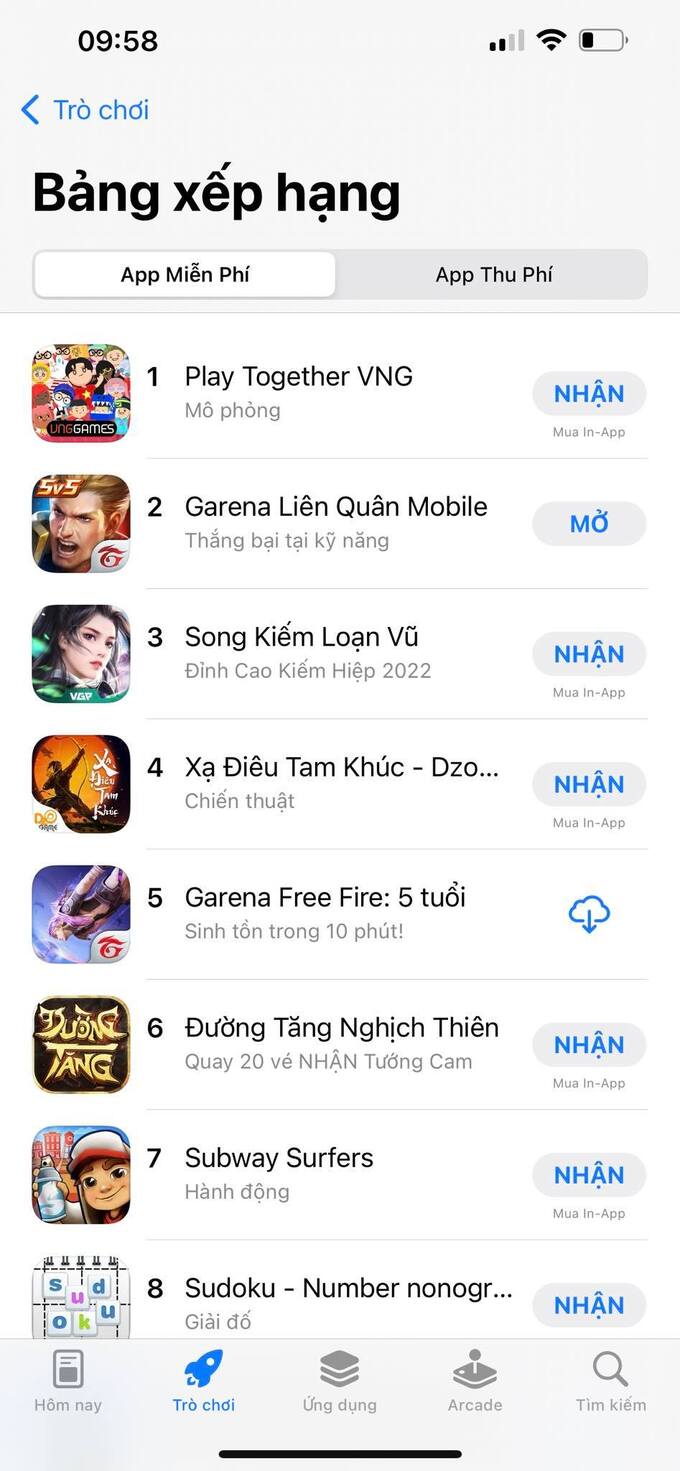 Chỉ trong vài ngày về Việt Nam mà tựa game này đã dẫn đầu BXH game của App Store Việt Nam.