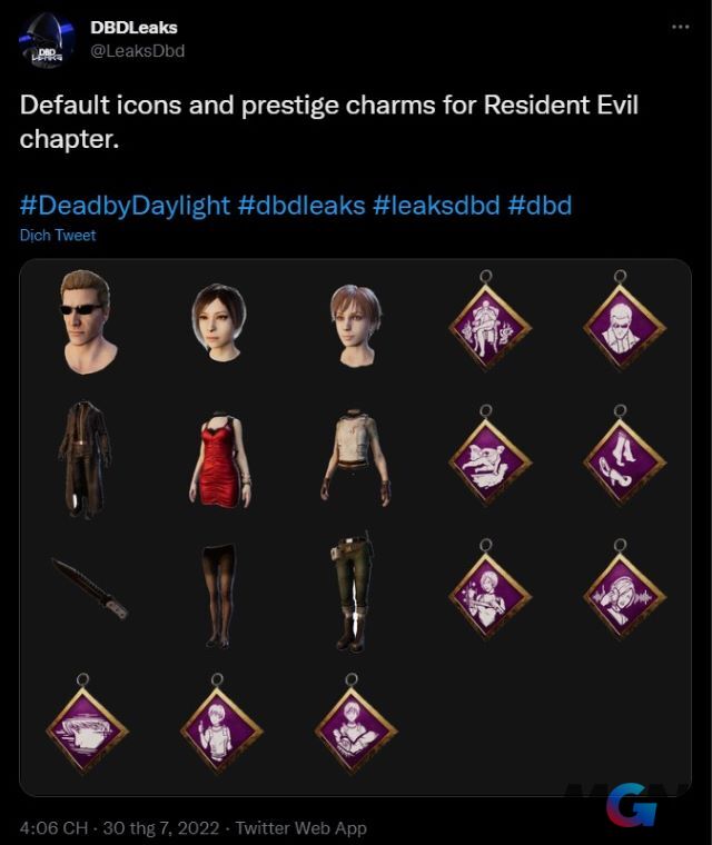 Leak về model các nhân vật của chủ đề Resident Evil trong Dead by Daylight