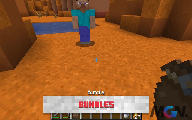 Game thủ Minecraft có thể dùng bundle để chứa nhiều vật phẩm cùng lúc