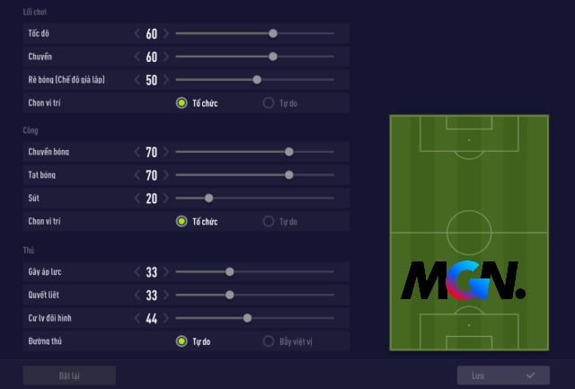 Settings chung cho game thủ sử dụng đội hình Ajax tại FIFA Online 4
