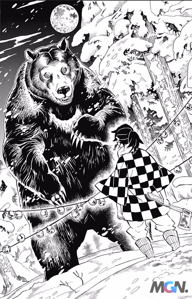 Cha của Tanjiro cũng từng đối mặt với một con gấu cao khoảng 24 mét, 10 ngày trước khi chết