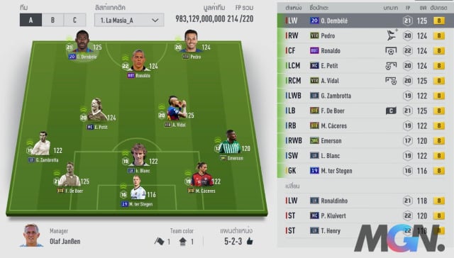 FIFA Online 4, Fo4 GLXH Team Barca