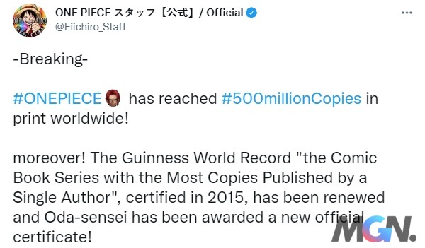 One Piece đã tự phá kỷ lục Guinnes do chính mình đặt ra