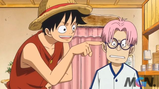 Luffy and Coby is an in the double you body only in the world One Piece