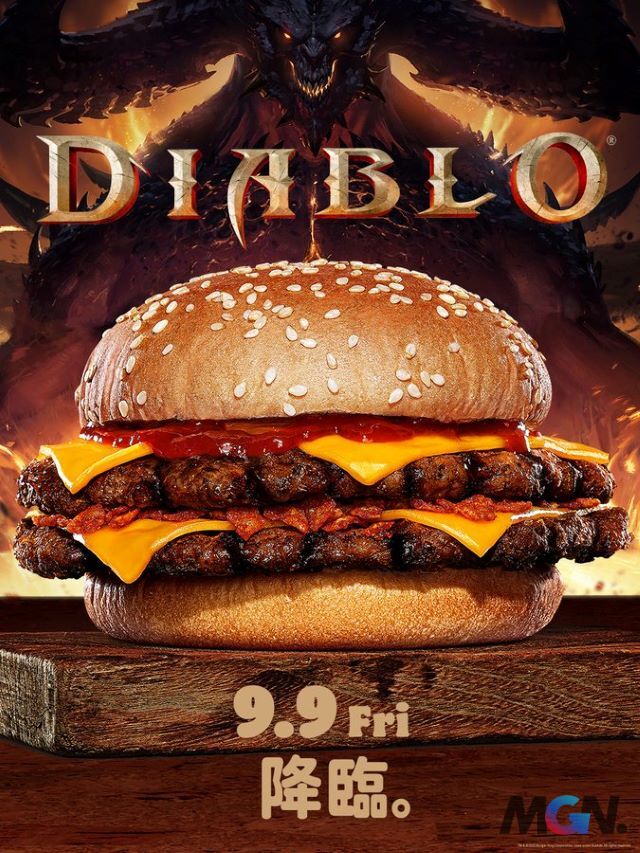 món bánh mì kẹp thịt có thiết kế Diablo Immortal