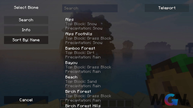 Bản mod Nature's Compass trong Minecraft